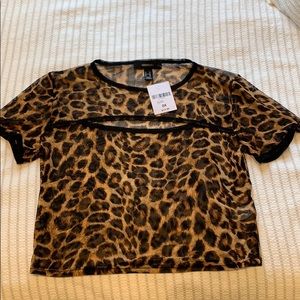 Cheetah sheer top